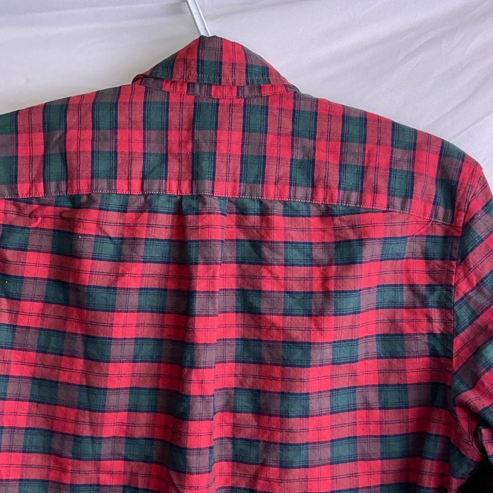 JCrew Mercantile Red and Green Plaid Button Down Shirt